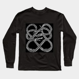 Snake Knot Pattern Inspired by Viking Art Long Sleeve T-Shirt